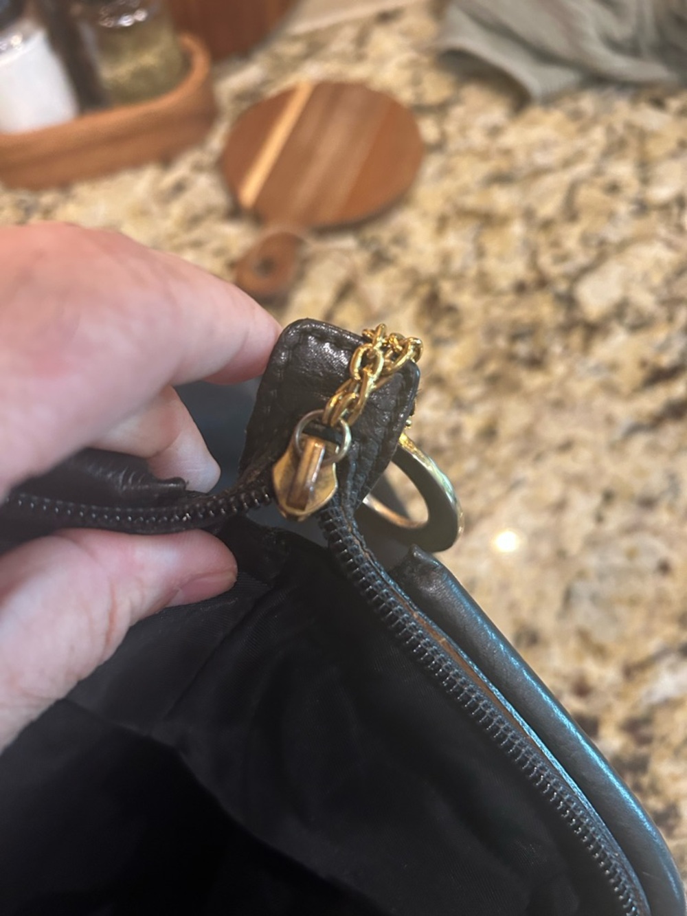 CELINE PARIS Hand Bag Nylon Black Gold with coa - Picture 14 of 16